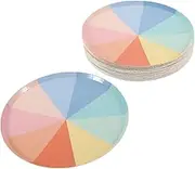 Cabilock 50pcs Rainbow Paper Plate Tableware Rainbow Birthday Party Plates Tween Plates Dinner Plates Divided Serving Fruit Dinnerware Pride Party Plates Adults Small Colorful
