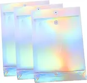 NAMOARLY A4 File Pouches Holographic Paper File Folder Organizer Document Bag Receipt Organizer Bag Tie Closure