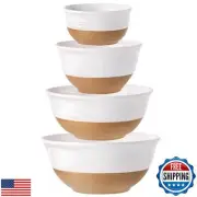 Hasense Mixing Bowls Set, 2.1/1.5/1.0/0.5 Qt Ceramic Nesting Bowls for Kitche