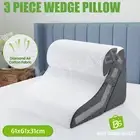 Bed Wedge Pillow Set 3Pcs Triangle Cushion Memory Foam Head Back Leg Support