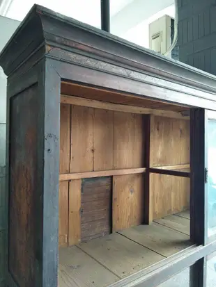 超大 檜木 古 玻璃 櫃 絕美皮殼 展示櫃 玻璃櫥 菸酒櫥 柑仔店櫥