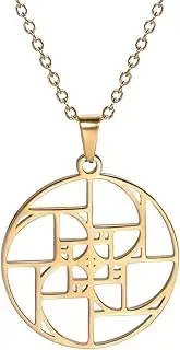 [EUEAVAN] Fibonacci Spiral Necklace Golden Ratio Necklace Golden Ratio Pendant Fibonacci Numbers Jewelry Sacred Geometry Math Teacher Architect Gifts Women Men