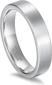 Greenpod 3MM 5MM Tungsten Rings for Women Men Rose Gold/Silver Thin Brushed Flat Wedding Band Comfort Fit Size 4-13