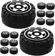 30pcs DIY Craft Wheels for Cars Replacement Model Wheels for Playthings for Creative Miniature Projects and Car Model Building Black