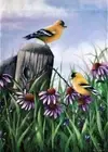 GOLDFINCH ~ GATHERING 28" X 40" PORCH FLAG 10-1825-133 RAIN OR SHINE SEASONAL