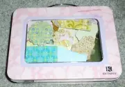 K & Company Chipboard To Go 80 Patterned Shapes & Tags Tin Box Scrapbooking NEW