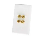 Studio Acoustic 4 x 4mm Banana Socket Binding Post Wall Plate