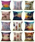 set of 10 sofa with beach palm tree serenity pineapple cushion covers