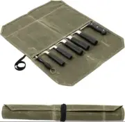 Large Waxed Canvas Knife Roll (Green)