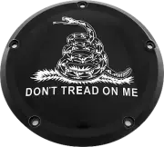 CUSTOM ENGRAVING 7 M8 FLT/FLH Derby Cover Black DON'T TREAD PATR08-46BG