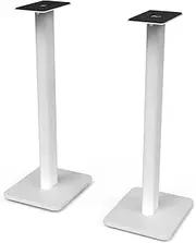 Kanto SP26PLW Universal Speaker Floor Stands for Bookshelf Speakers | 26” Tall | Two Sizes Rotating Top Plate w/Foam Padding | Carpet & Hardwood Feet | Hidden Cables | ¼”-20 Mounting | White | Pair