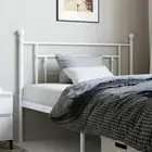 Metal Headboard White King Single Bed Frame Bedroom Decor 107cm Stylish Design