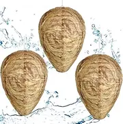 Wasp Nest Decoy, 3 Pack Hanging Fake Wasp Nest Outdoor, Fabric Material Reusable & Waterproof Hornet Nests Decoy for Patio, Garden, Porch, Deck, Yard