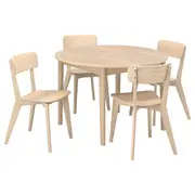 SKANSNÄS / LISABO table and 4 chairs, light beech veneer/ash, 115/170 cm