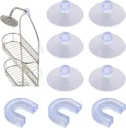 6 Pieces Shower Caddy Connectors Suction Cups Easy to Attach with Transparent