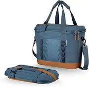 CleverMade Pacifica Cooler Bag; Soft Sided Insulated, Collapsible Leakproof 30 Can Lunchbox with Bottle Opener & Shoulder Strap, Made from Recycled Materials
