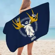 Birds and Moose Microfiber Beach Towel