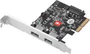 2-Port USB 3.1 Pcie Card, Pcie 3.0 X4 to Two USB 3.1 Gen 2 Type-A, 10Gbps & 5V/9