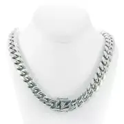 ANTI-TARNISH Cuban Miami Link 20" Choker Chain High Polish Stainless Steel 16mm