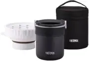 THERMOS Boiled Rice Lunch Box Rice Can Be Cooked JBS-360BK Black From Japan New