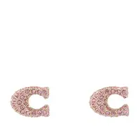 在飛比找PChome24h購物優惠-COACH C Logo 滿版玻璃水鑽針式耳環(多色) CB