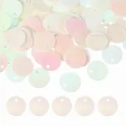 2100Pcs Flat Round Sequins, 10mm/0.4 Inch Loose Paillettes for Craft, AB Beige