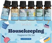 SALKING Housekeeping Essential Oils Fresh Laundry & Clean Home Scented Oils Set for Diffusers, Soap & Cleaning Products - Just Washed, Welcome Home, Bright Linens, Clean Breeze, So Clean, Sparkling Cotton