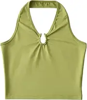 [Generic] Women's V-Neck Backless Short Tank Top Hollow Design Slim Fit Street Summer Camisole