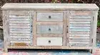 Recycled Timber Shabby Chic Shutter Sideboard Buffet Drawer Cabinet