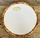 Tommy Bahama White Wood Style Print Edge MELAMINE Dinner Plates Set Of 4