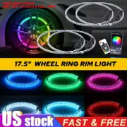 4x17.5'' RGB Double Row LED Wheel Ring Lights For Truck Car Rim Lights FREE FAST