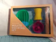 SunnyLife - Mojito Cocktail Set, Cactus Ice Tray, Zester, Muddler & Shot Glass
