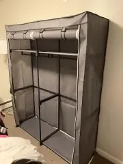 Closet Storage Organizer, Portable Wardrobe with Hanging Rods, Clothes Rack