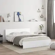 Bed Frame with Headboard White 150x200 cm