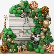 HOLICOLOR 168pcs Jungle Balloon Garland Kit, Jungle Party Decorations Safari Gre