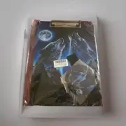 Plastic Clipboard With Howling Wolves