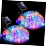 2 Pack Solar String Lights, Total 66Ft 270 LED Solar Powered Rope Lights