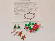 Holiday Charm Bracelet Kids Craft Kit . Christmas Tree Gingerbread Man CandyCane