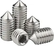 10pcs M3 M4 M5 M6 M8 304 Stainless Cone Point Grub Screws Hex Socket Set Screw DIN 914(M4x10)