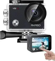 [AKASO] V50X Action Camera 4K30fps Native WiFi Camera with EIS Touch Screen Waterproof Underwater Sports Camera 4X Zoom Remote Control w/Helmet Accessories