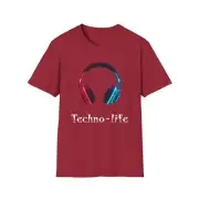 Techno Headphone 1 Unisex Softstyle T-Shirt