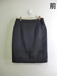 在飛比找Yahoo!奇摩拍賣優惠-Carobe 黑色俐落典雅及膝窄裙