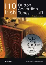 110 Irish Button Accordion Tunes Sheet Music Melody Guitar Chords Book CD Pack