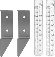 Sturdy Rain Gauge Bracket Set for Garden Lawn Yard 2 Pieces Stainless Steel Construction Rain Measurement Tool Rain Gauge Holder