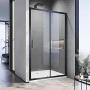 Black Framed 2 Panel Shower Screen Sliding Door, 1500mm