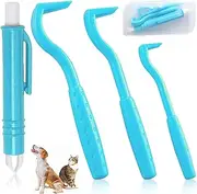 SiHuiTu 3 Pieces of Tick Remover Tools for Dogs, Painlessly Tick Removal Tool, Multifunctional Tick Remover Kit for Dog Cats Rabbits, Ideal Tick Hooks for Pet Shop Including Storage Box (Blue)