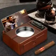 Cigar Ashtray Coaster Whiskey Glass Tray & Wooden Ashtray, Luxury Maple, Limited