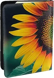 [GaxfjRu] Rainbow Sunflowers Print Leather Passport Holder Covers Case, Waterproof Travel Wallet Passport Holder for Women Men, Black, One Size