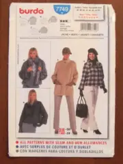 BURDA PATTERN - 7749 LADIES JACKET 2 LENGTHS RAGLAN SLEEVES YOKES 10-24 UNCUT