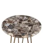 Black Agate Coffee Table Top, Agate Geode Stone Center Round Table Home Decor